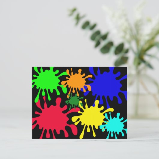 Tinte Platsch Postkarte (Stehend Vorderseite)