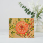 Tinte Rosa Blume Postkarte (Stehend Vorderseite)