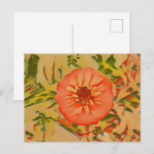 Tinte Rosa Blume Postkarte (Vorne/Hinten)