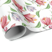 Tinte rosa Blume Wrapping Paper Geschenkpapier (Rolleneckpunkt)