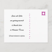 Tinte rosa Kreise Save the Date Postkartenvorlage Ankündigungspostkarte (Rückseite)