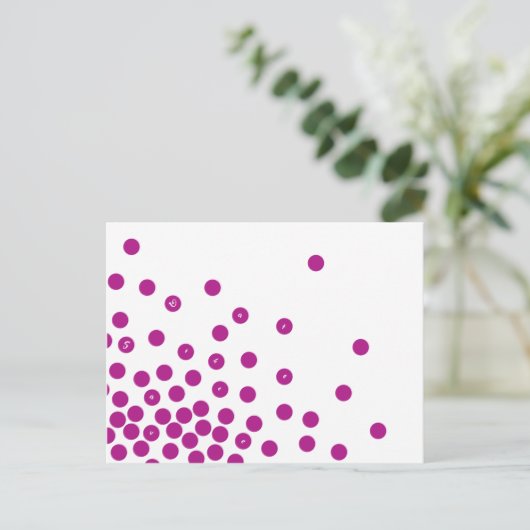 Tinte rosa Kreise Save the Date Postkartenvorlage Ankündigungspostkarte (Stehend Vorderseite)