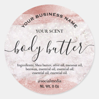 Tinte Rose Gold Body Butter Labels Runder Aufkleber