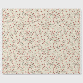 Tinte rote Blume Vintages Wrapping Paper Geschenkpapier (Flach)