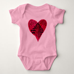 Tinte rotes Herz Kunstdesign Baby Strampler