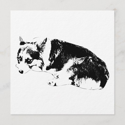 Tinte sammeln, gemütlicher Corgi Einladung (Vorderseite)