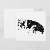 Tinte sammeln, gemütlicher Corgi Einladung (Vorne/Hinten)