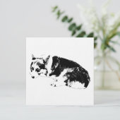 Tinte sammeln, gemütlicher Corgi Einladung (Stehend Vorderseite)