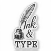 Tinte & Schrift Aufkleber (Vorderseite)