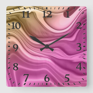 Tinte-Set Aurora Digitalpapier Quadratische Wanduhr