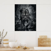 Tinte Tiger Dschungel Sturm Poster (Küche)