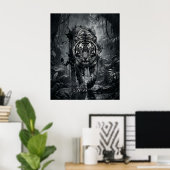 Tinte Tiger Dschungel Sturm Poster (Heimbüro)