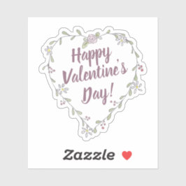 Tinte und Aquarell Flora Valentinerkranz Aufkleber