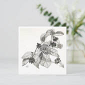 Tinte und Feder Schwarzbeeren Karte (Stehend Vorderseite)