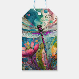 Tinte und Pen Wasserfarbendragonfly Geschenkanhänger