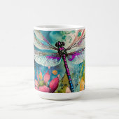 Tinte und Pen Wasserfarbendragonfly Kaffeetasse (Mittel)