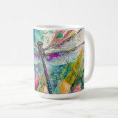 Tinte und Pen Wasserfarbendragonfly Kaffeetasse (VorderseiteRechts)