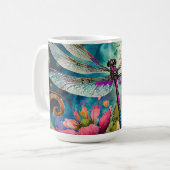 Tinte und Pen Wasserfarbendragonfly Kaffeetasse (Vorderseite Links)