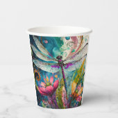 Tinte und Pen Wasserfarbendragonfly Pappbecher (Rückseite)