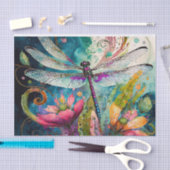 Tinte und Pen Wasserfarbendragonfly Seidenpapier (Handwerk)