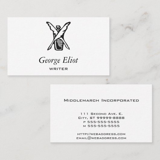 Tinte und Spule Visitenkarte (Vorne/Hinten)