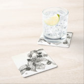 Tinte und Tinte Brombeeren Rechteckiger Pappuntersetzer (Vor Ort)