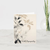 Tinte und Waschblumen- und Blätter-Trauerkarte