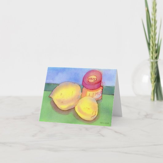 Tinte und Zitronen-Notecard Karte (Vorderseite)