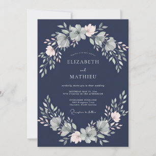 Tinte Wasserfarbe Blütenblatt Hochzeit Einladung