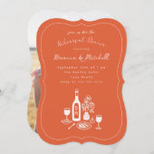 Tinte Whimsical Handgezeichnet Orange Probe Abende Einladung (Vorne/Hinten)