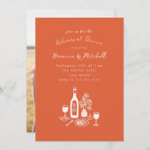 Tinte Whimsical Handgezeichnet Orange Probe Abende Einladung (Vorne/Hinten)