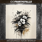 Tinte zum Ertrinken von weißen Blume Seidenpapier