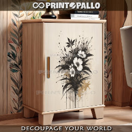 Tinte zum Ertrinken von weißen Blume Seidenpapier