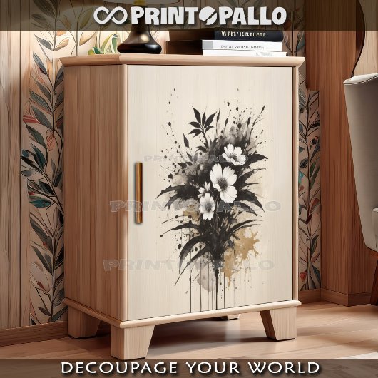 Tinte zum Ertrinken von weißen Blume Seidenpapier