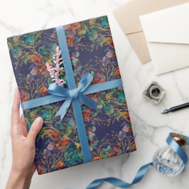 Tinteblau modern mehrfarbig mit falschem Glitter Geschenkpapier