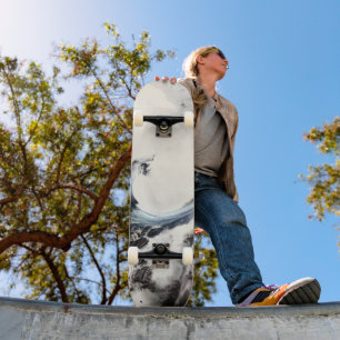 Tinteblaue Meereswelle Skateboard