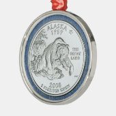 Tinted Alaska Staat Quarter Design Ornament Aus Metall (Links)