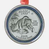 Tinted Alaska Staat Quarter Design Ornament Aus Metall (Vorne)