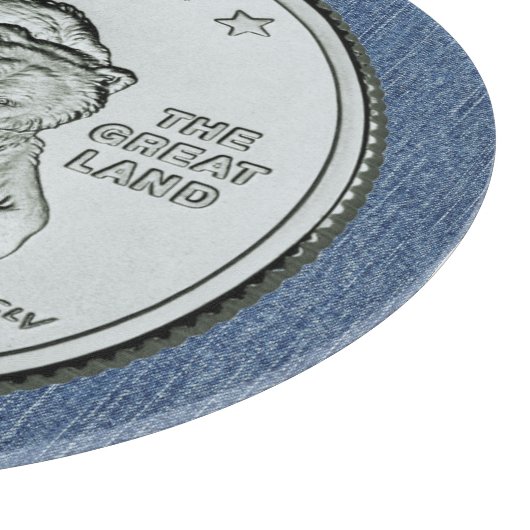 Tinted Alaska Staat Quarter Design Schneidebrett (Ecke)