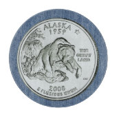 Tinted Alaska Staat Quarter Design Schneidebrett (Vorderseite)