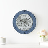 Tinted Alaska State Quarter Design  Große Wanduhr (Zuhause)