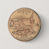 Tinted Arizona Staat Quarter Design Button (Vorderseite)