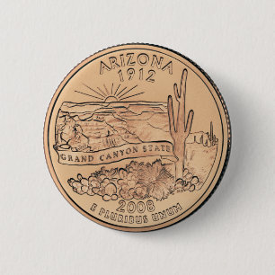 Tinted Arizona Staat Quarter Design Button