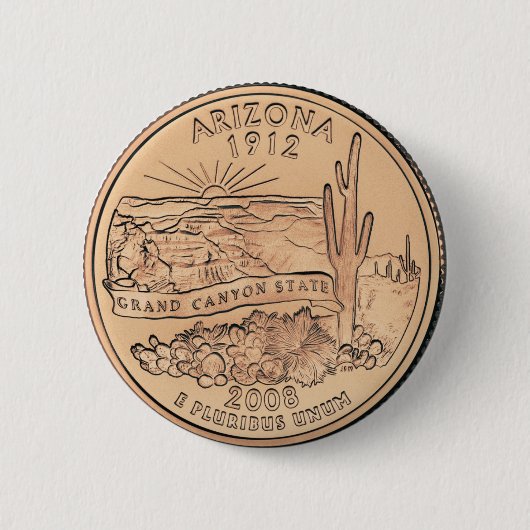 Tinted Arizona Staat Quarter Design Button (Vorderseite)