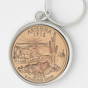 Tinted Arizona Staat Quarter Design Schlüsselanhänger