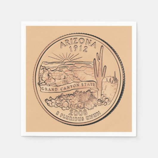 Tinted Arizona Staat Quarter Design Serviette (Vorderseite)
