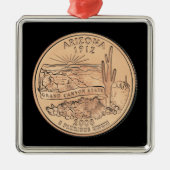 Tinted Arizona Staat Quarter Ornament Aus Metall (Vorne)