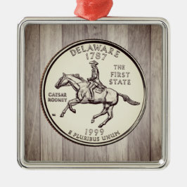 Tinted Delaware Staat Quarter Ornament Aus Metall
