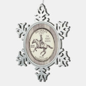 Tinted Delaware Staat Quarter Schneeflocken Zinn-Ornament (Rechts)