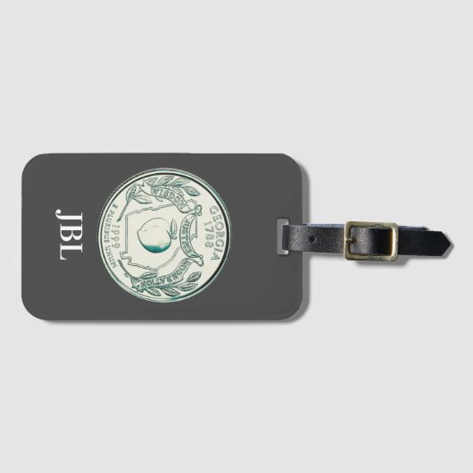 Tinted Georgia Staat Quarter Design Monogram Gepäckanhänger (Vorderseite (Horizontal))